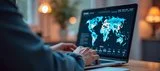 Eine Person tippt etwas auf eine Laptoptastatur ein